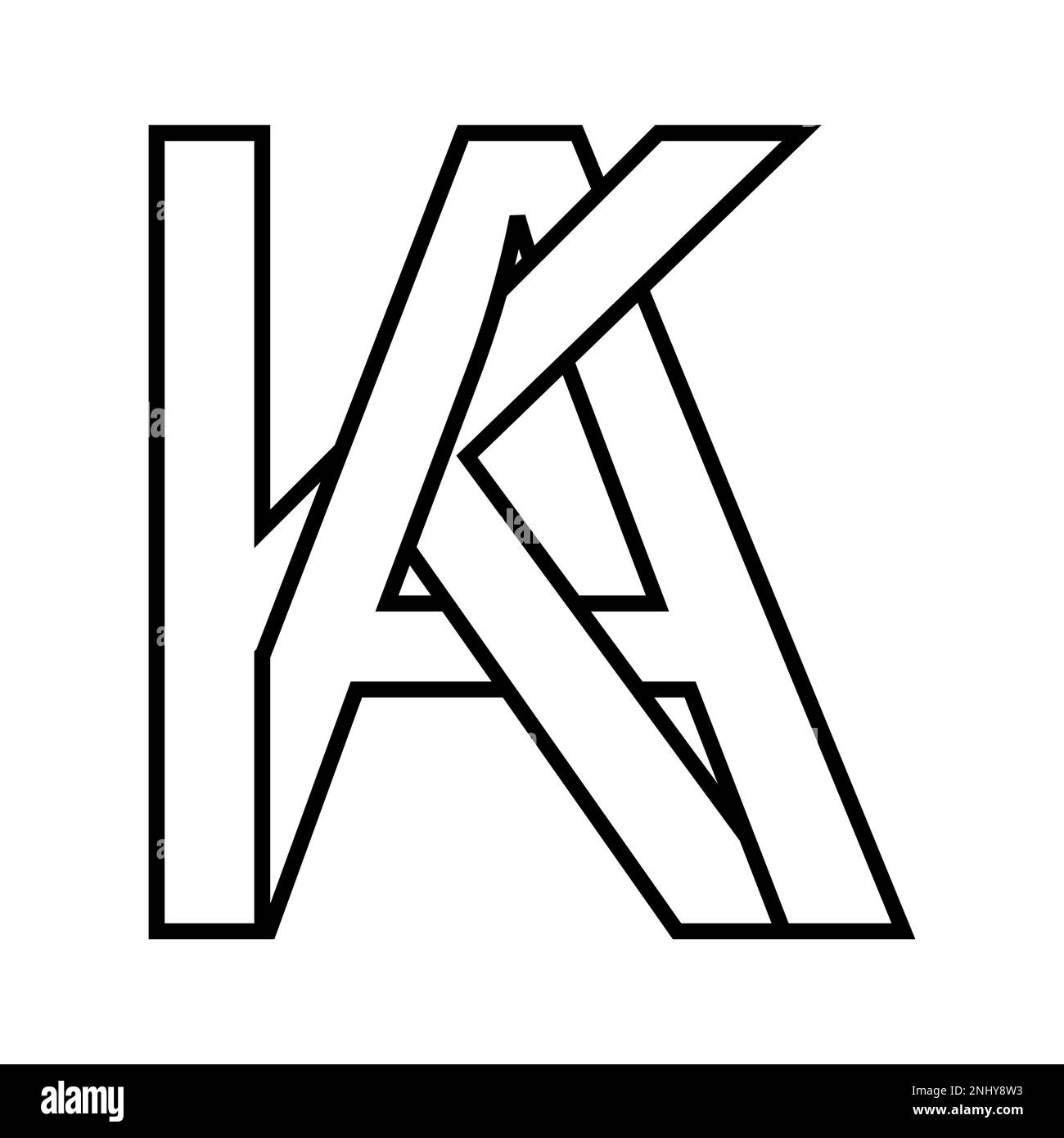 Logo sign ka ak, icon double letters logotype a k Stock Vector