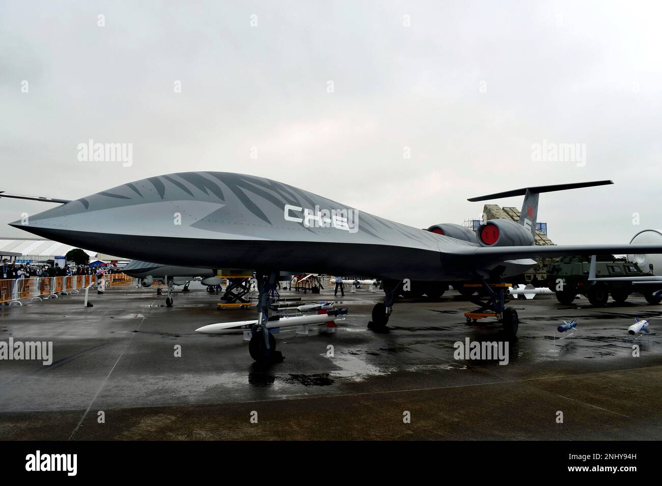 CASC Rainbow, CH-6, an unmanned aerial vehicle (UAV), is displayed during  the China International Aviation