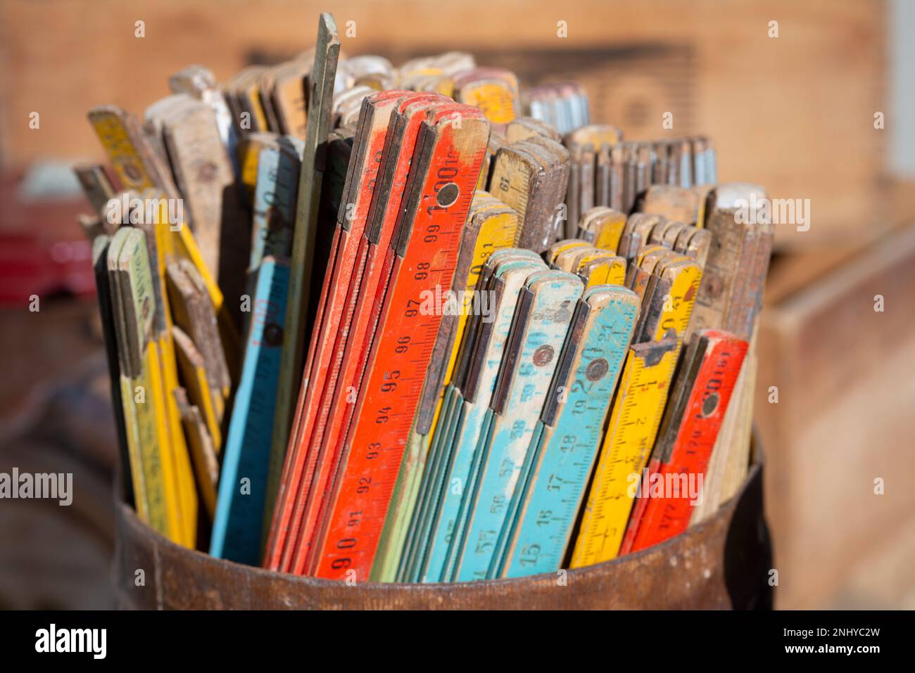 Old Wooden Meter Stick Stock Photo Alamy