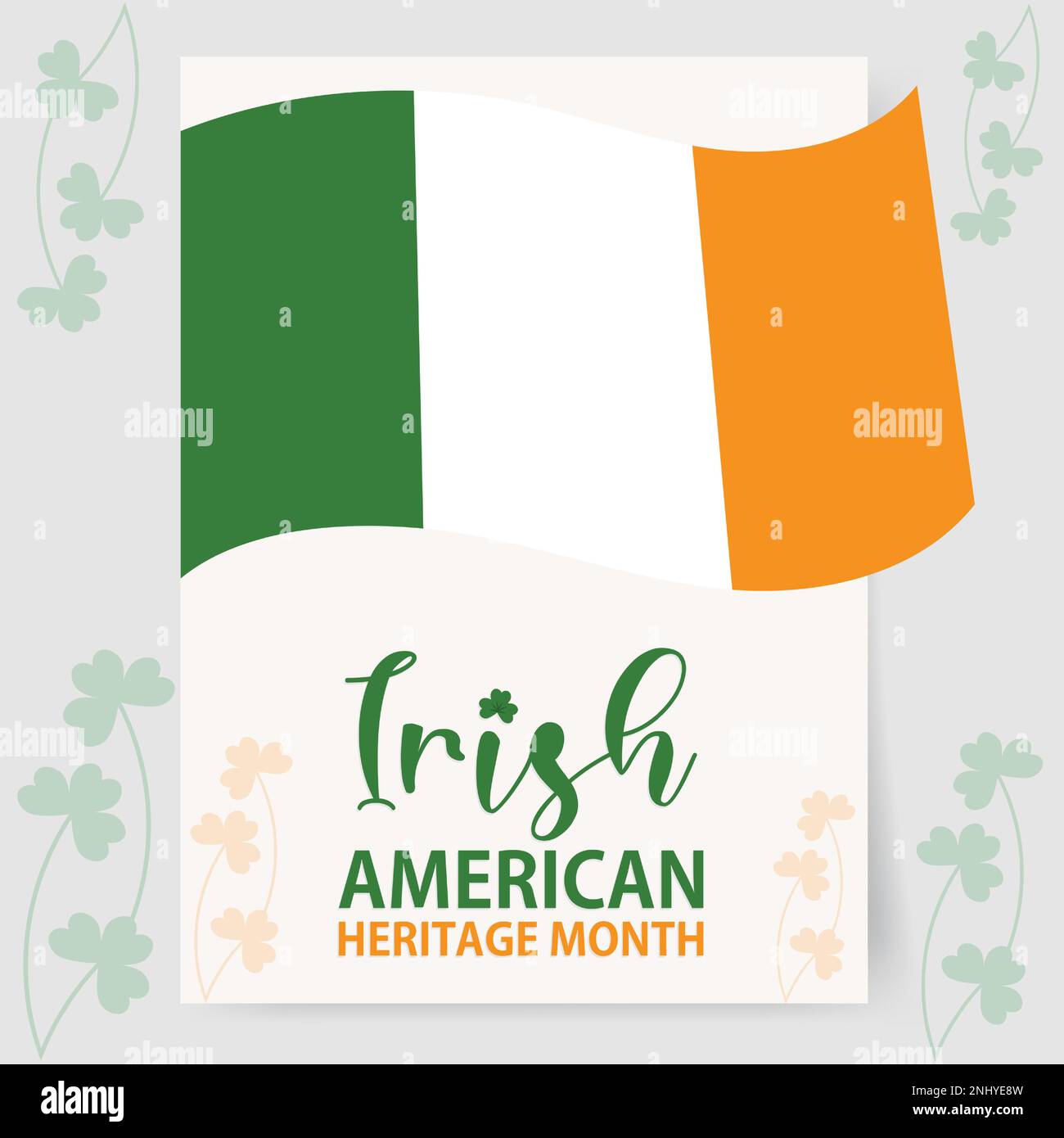 Irish-American Heritage Month typography poster. Annual event in United States celebrated in March,modern background vector illustration Stock Vector