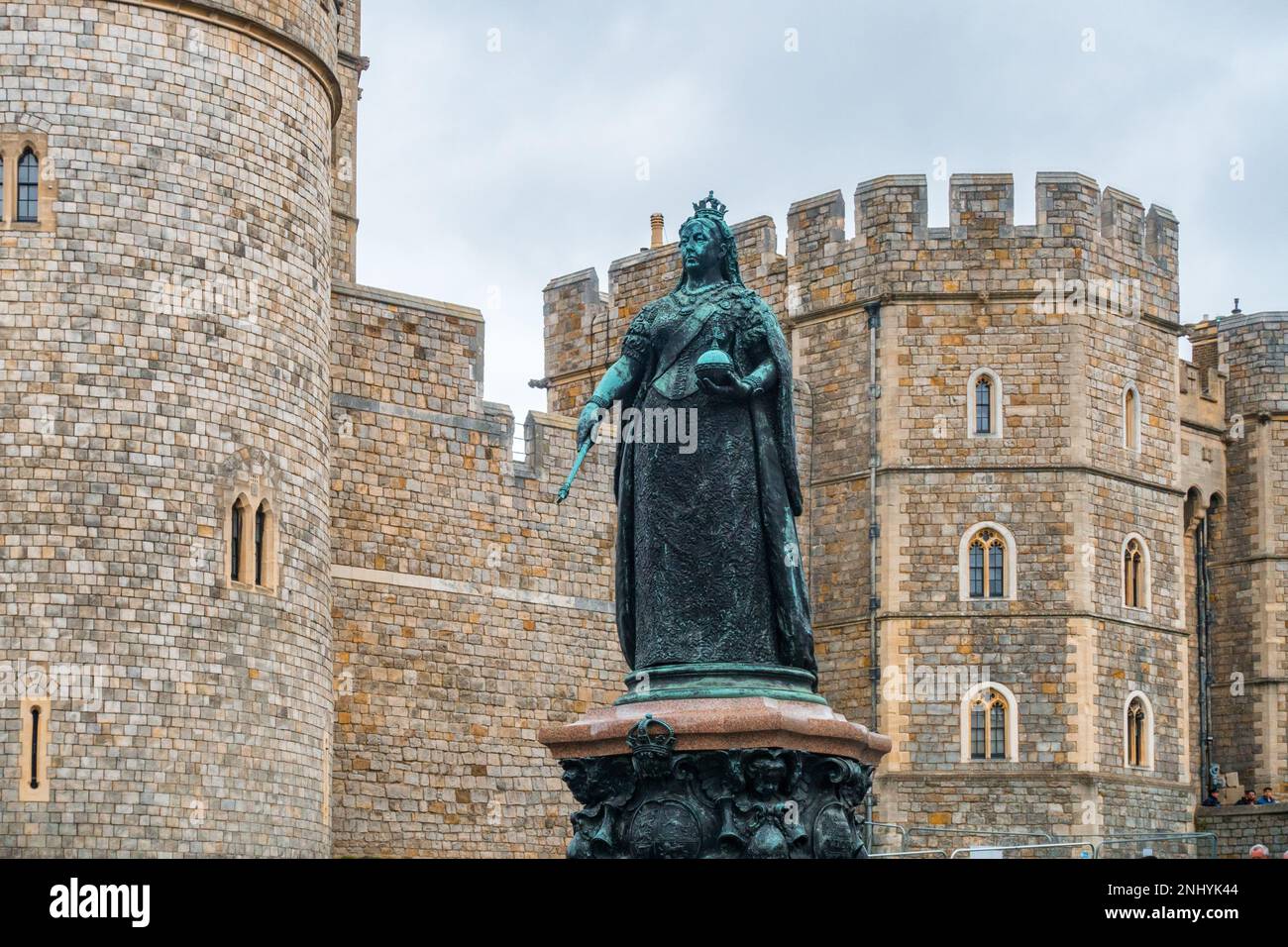 A bronze statue of Queen Victoria which stands outside Windsor Castle