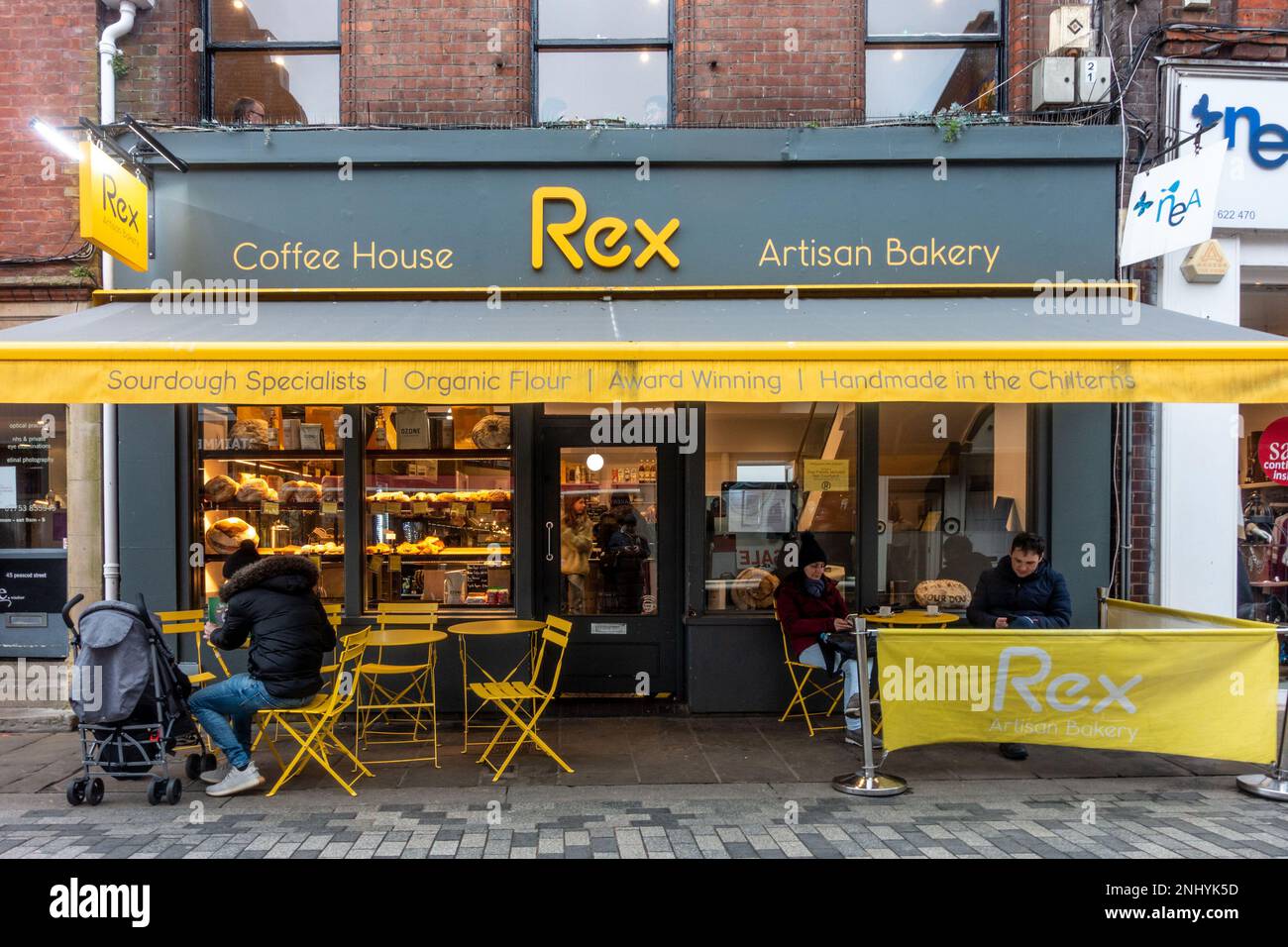 An artisan bakery and coffee shop on Peascod Street in Windsor, UK