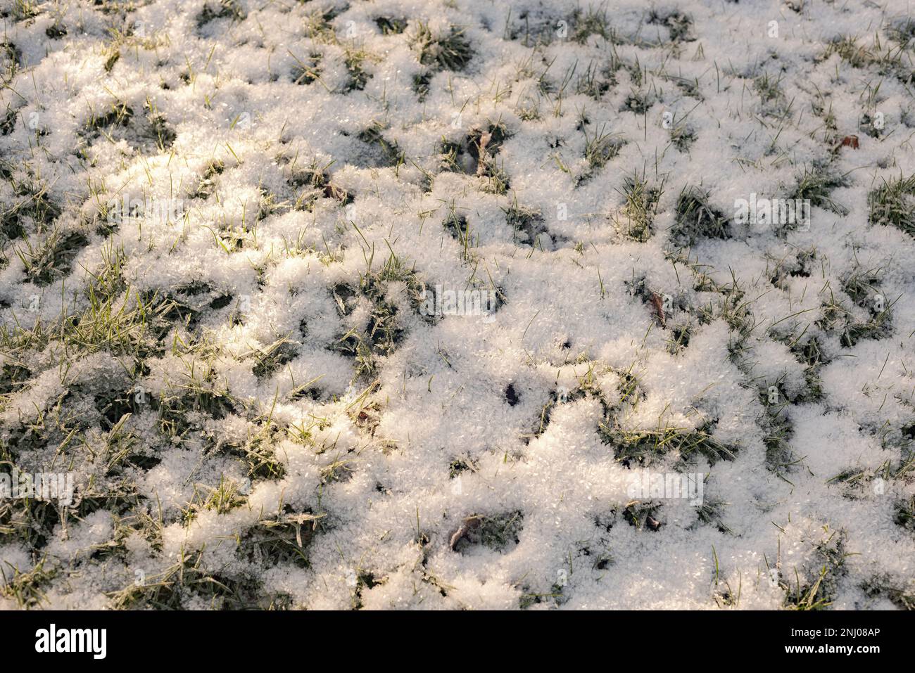 White jagged crystalline deposits of frozen water vapour formed in clear still weather on