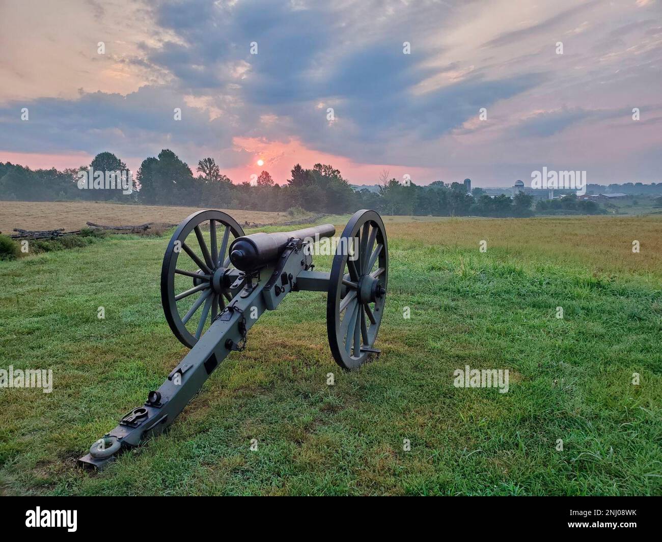 A splitrail fence lines the old CulpeperOrange Road across Culpeper