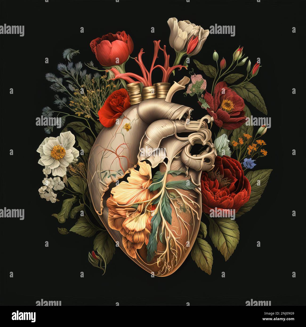 Heart illustration vintage hi-res stock photography and images - Alamy