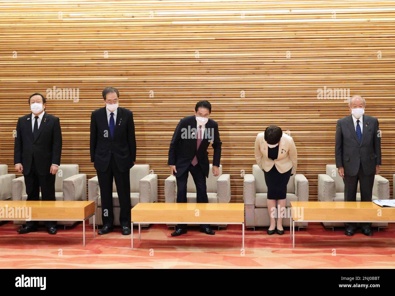 Japan's Prime Minister Fumio Kishida attends a cabinet meeting at the ...