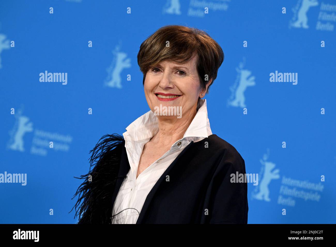 Berlin, Germany. 22nd Feb, 2023. Itziar Lazkano, actress, arrives for the Photo Call of the film 'especies de abejas' (20,000 Species of Bees), which is in competition at the Berlinale. The 73rd International Film Festival will be held in Berlin from 16 - 26.02.2023. Credit: Jens Kalaene/dpa/Alamy Live News Stock Photo