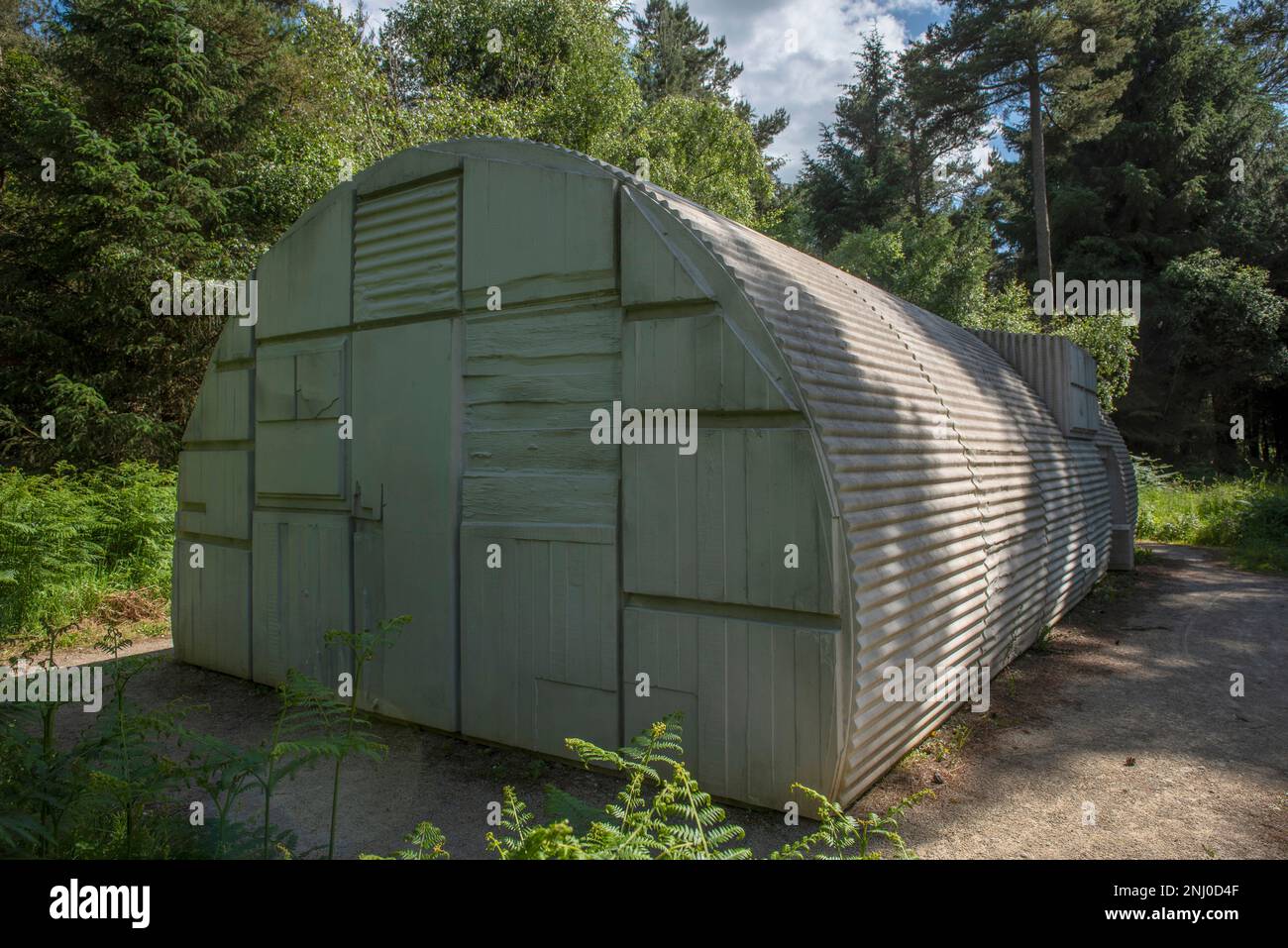 The cast concrete interior sculpture of a Nissen hut by artist Rachel Whiteread in the Dalby Forest near Pickering, North Yorkshire, UK Stock Photo