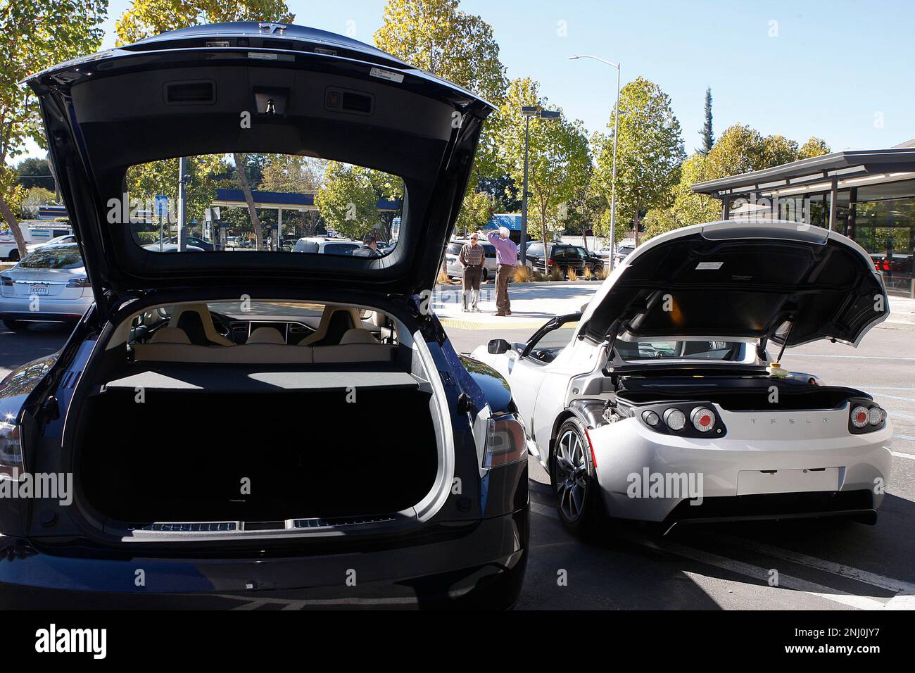 The trunk space of Tesla s new Model S left compared with