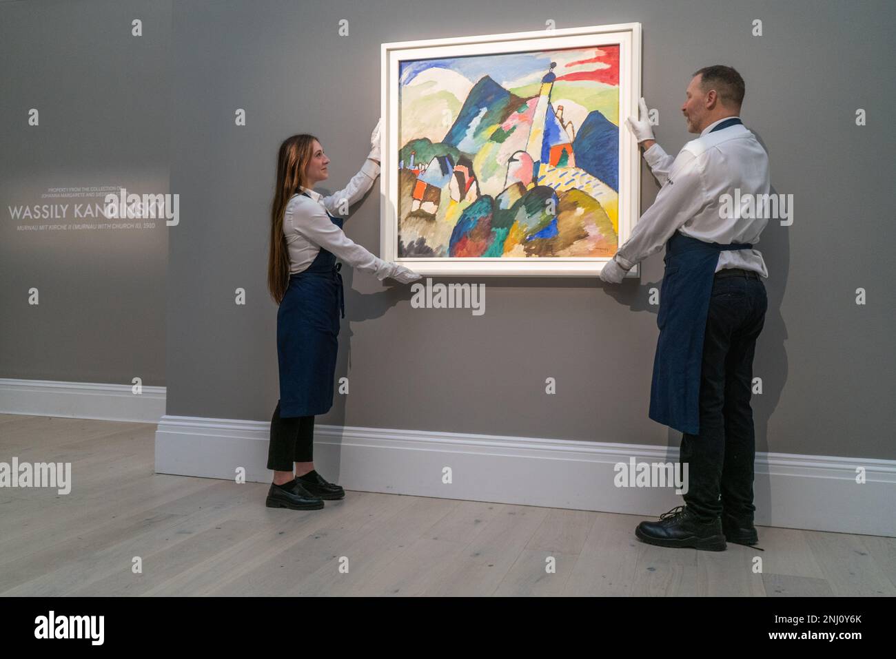 London, UK. 22 February 2023.. Wassily Kandinsky Murnau mit Kirche II (Murnau with Church II