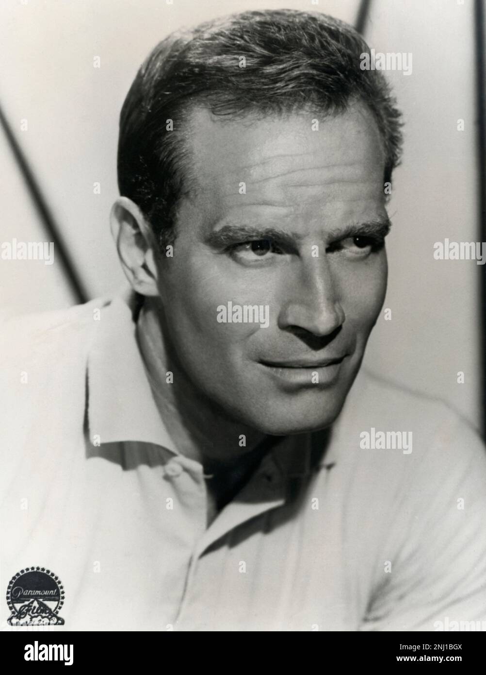 Charlton Heston (1923-2008), actor de cine estadounidense. Fotografía promocional de Paramount. Stock Photo