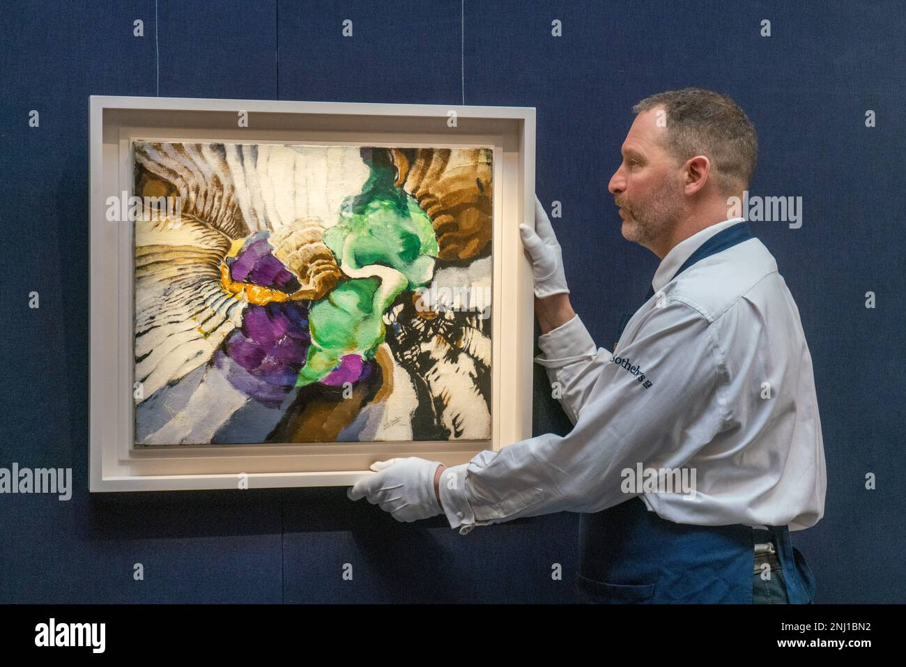 London, UK. 22 February 2023. František Kupka, Complexe (Estimate 2,200,000 - 2,800,000 GBP . Press preview of Modern & Contemporary Art auction at Sotheby's  The sale takes place on 1 March at Sotheby's London  Credit: amer ghazzal/Alamy Live News Stock Photo
