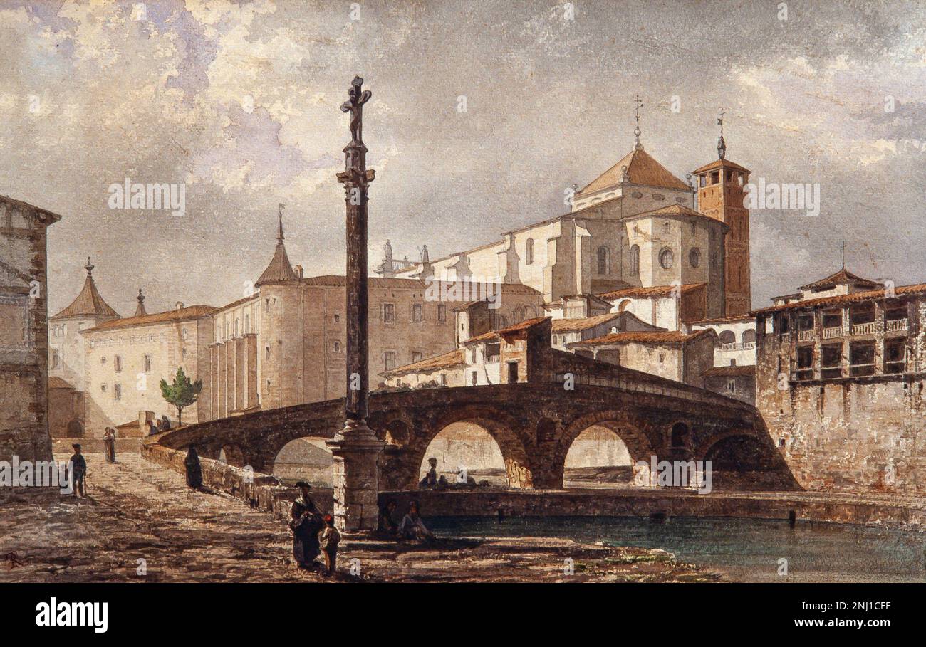Lluis Rigalt / 'Puente de Vic', siglo XIX. Colección privada. Stock Photo