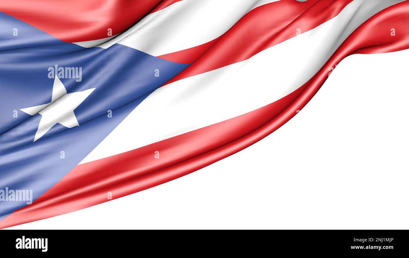 Puerto Rico Flag Isolated on White Background, 3D Illustration Stock ...