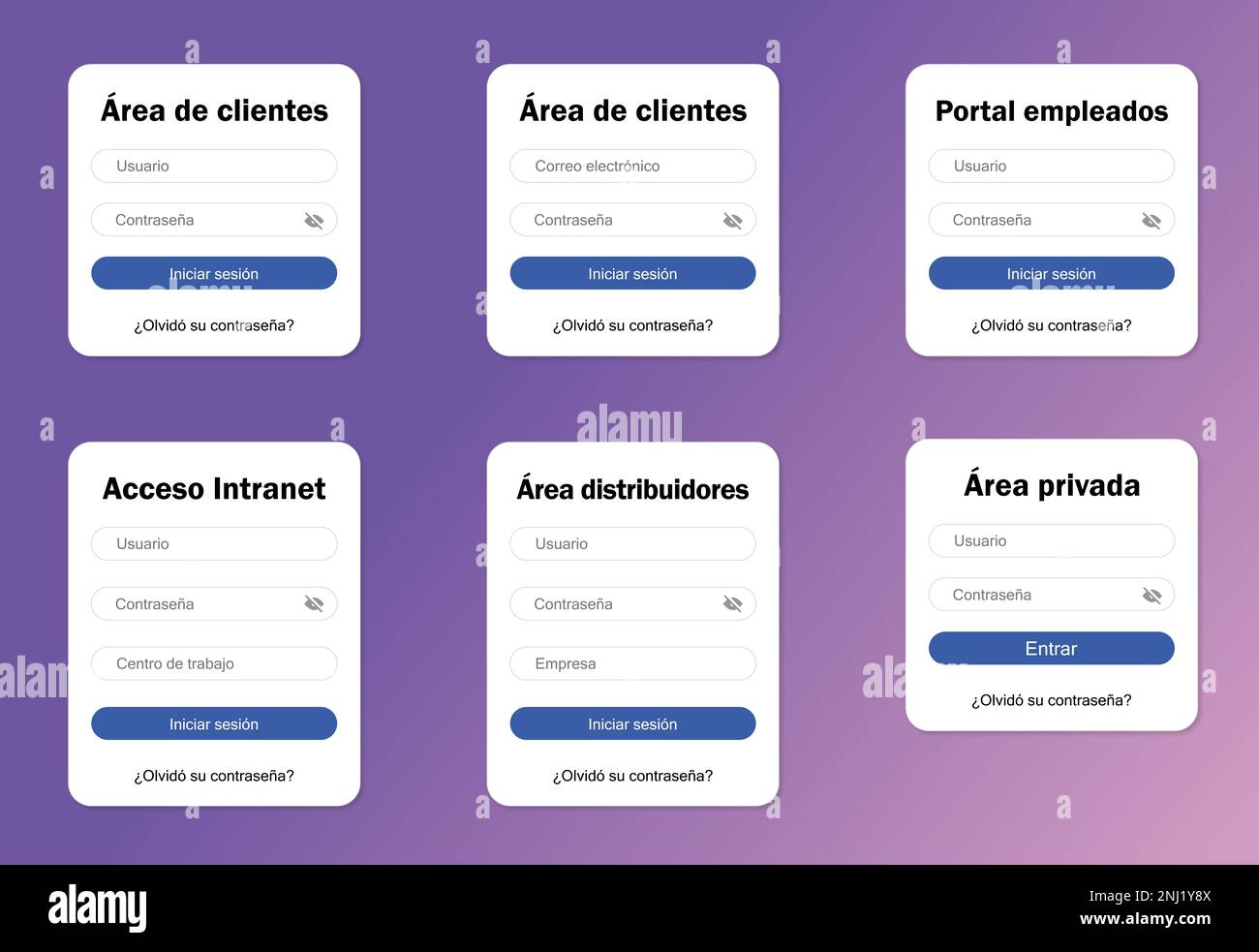 Different Boxes For Login In Spanish Customer Employee Intranet 