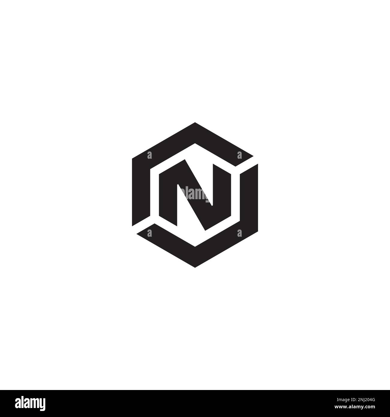 Letter N or CNC logo or icon design Stock Vector