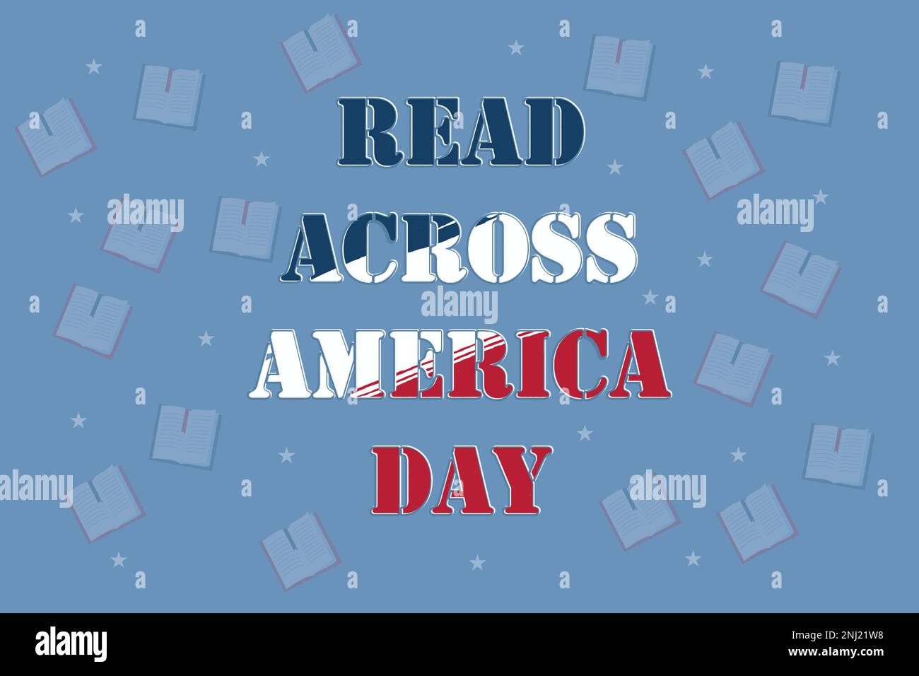 Read Across America Day concept,Template with text inscription,modern