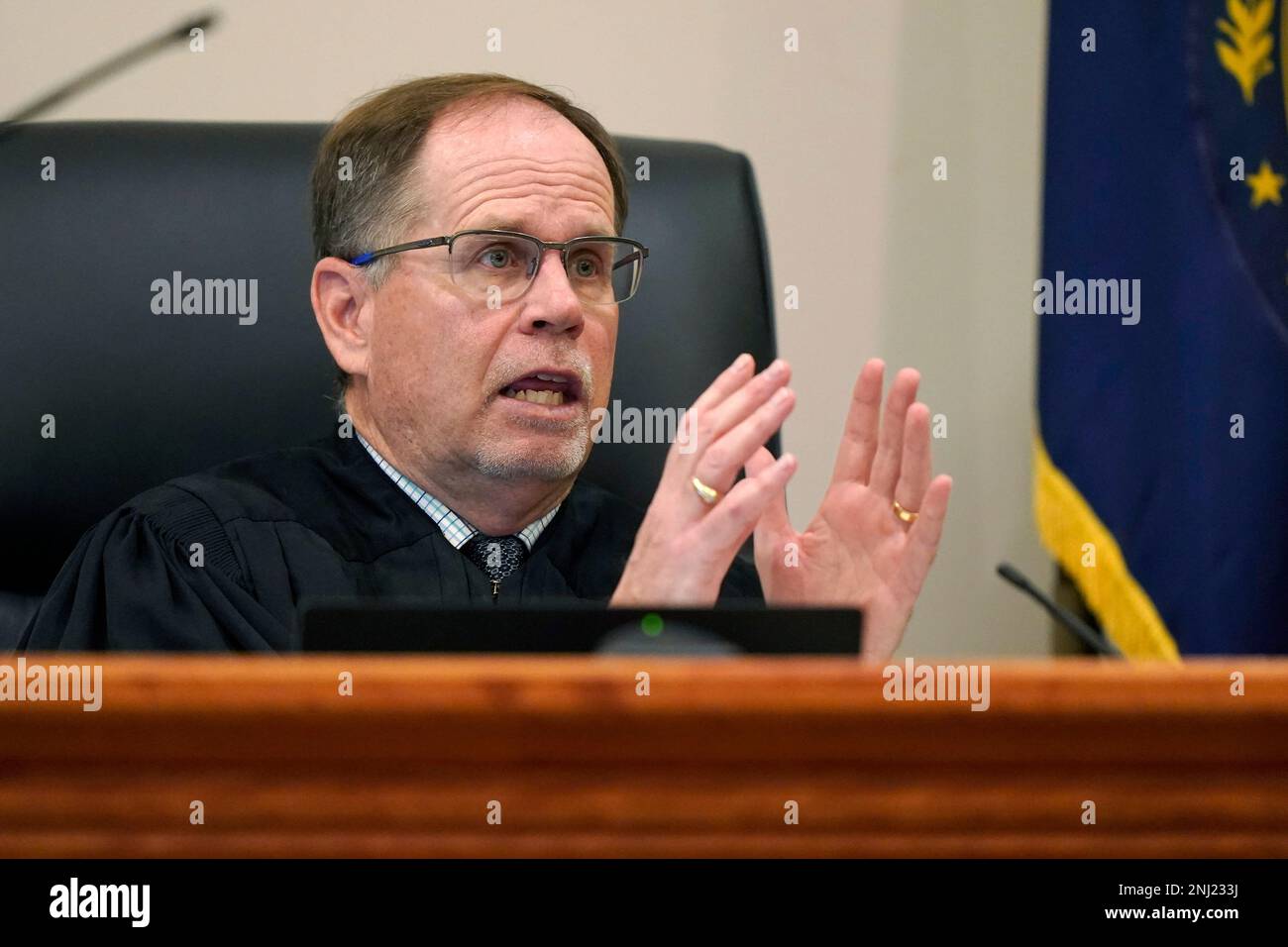 Judge Charles Temple addresses the court during a hearing for Danielle