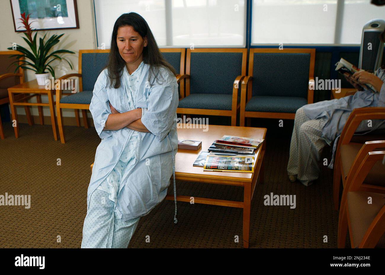 Cheryl Broyles sitting in the waiting room before getting an MRI in San