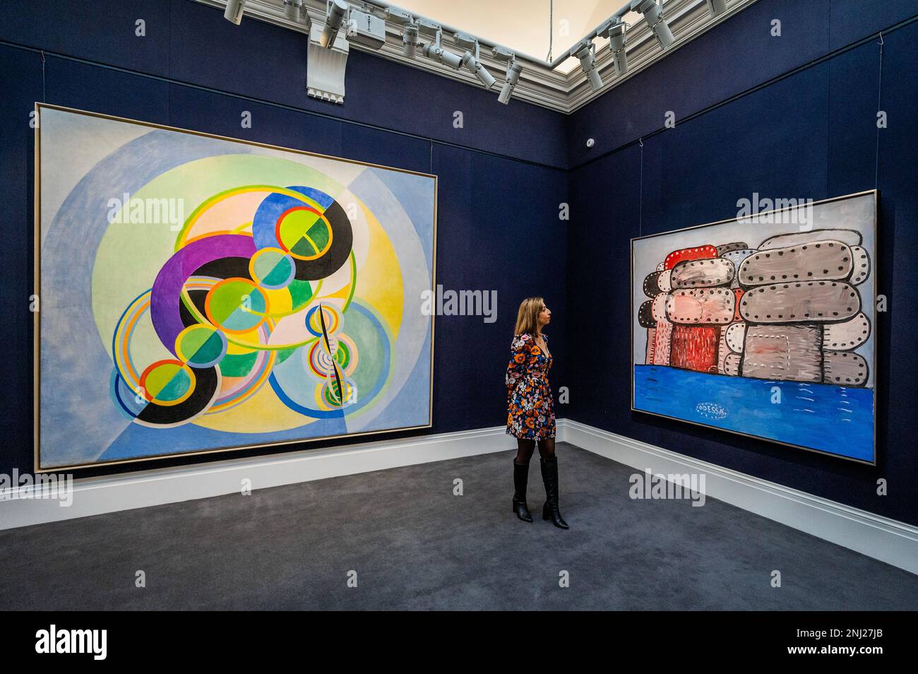 London, UK. 22nd Feb, 2023. A ThreeMetreWide Abstract Work by Robert