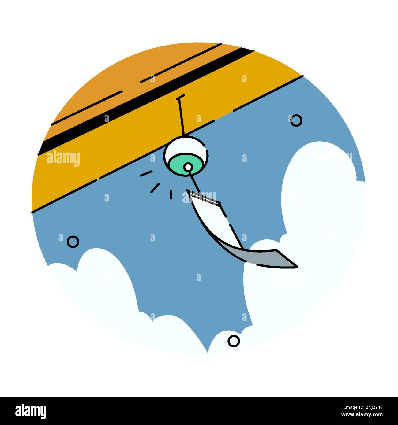 wind chimes have a very distinctive sound ringing during the day. flat vector illustration Stock