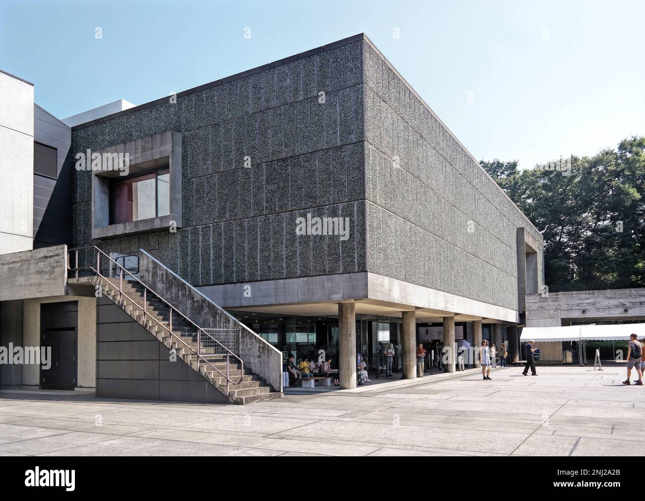 Tokyo, Japan - Sept, 2017: Scenery of the National Museum of Western Art. The modern building of the museum is designed by Le Corbusier Stock Photo