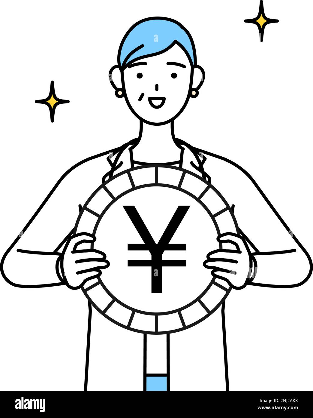 female-doctor-with-white-coat-simple-line-drawing-stock-vector-image