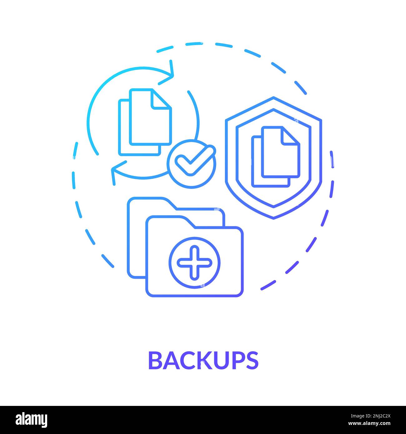 Backups blue gradient concept icon Stock Vector