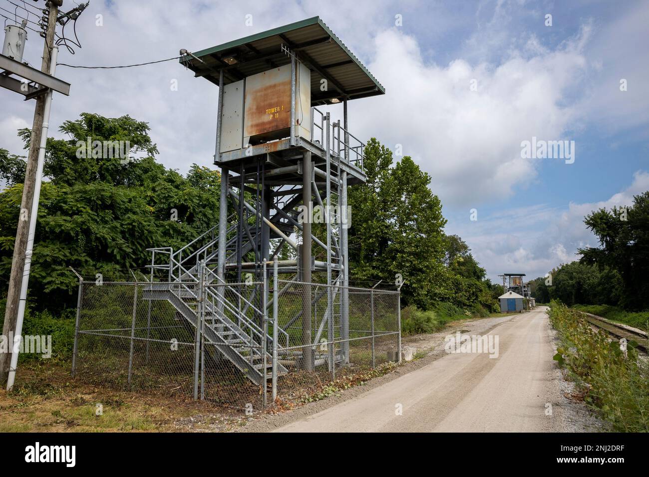 A water intake tower is seen at the Austin Master wastemanagement