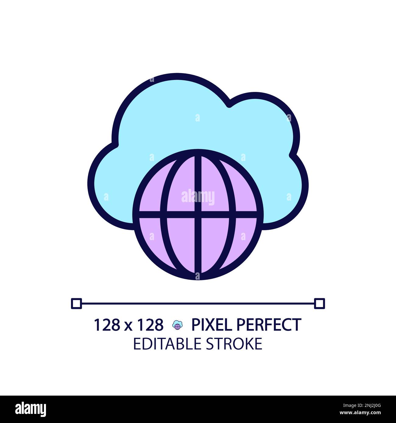 Public cloud pixel perfect RGB color icon Stock Vector