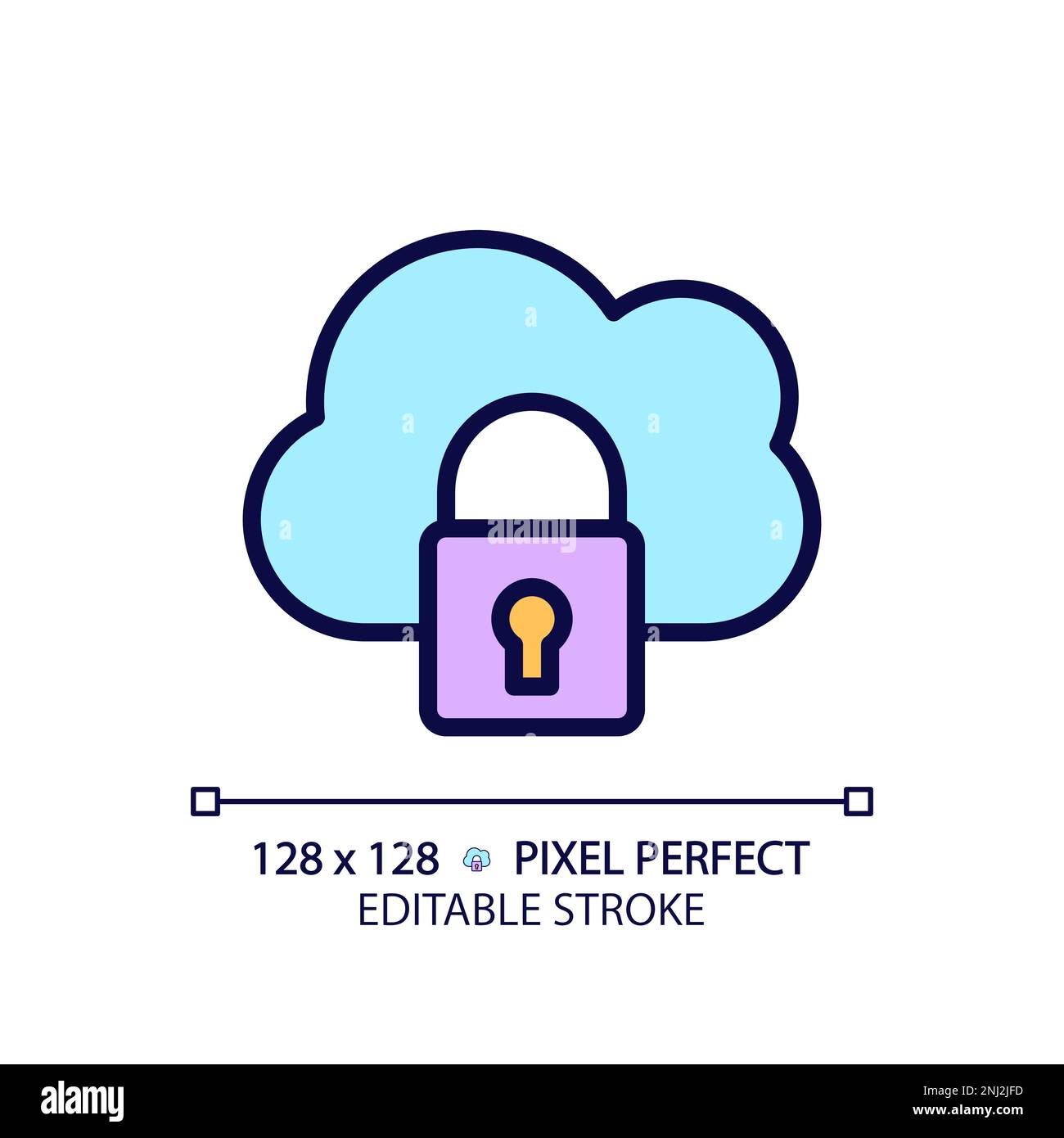 Private cloud pixel perfect RGB color icon Stock Vector