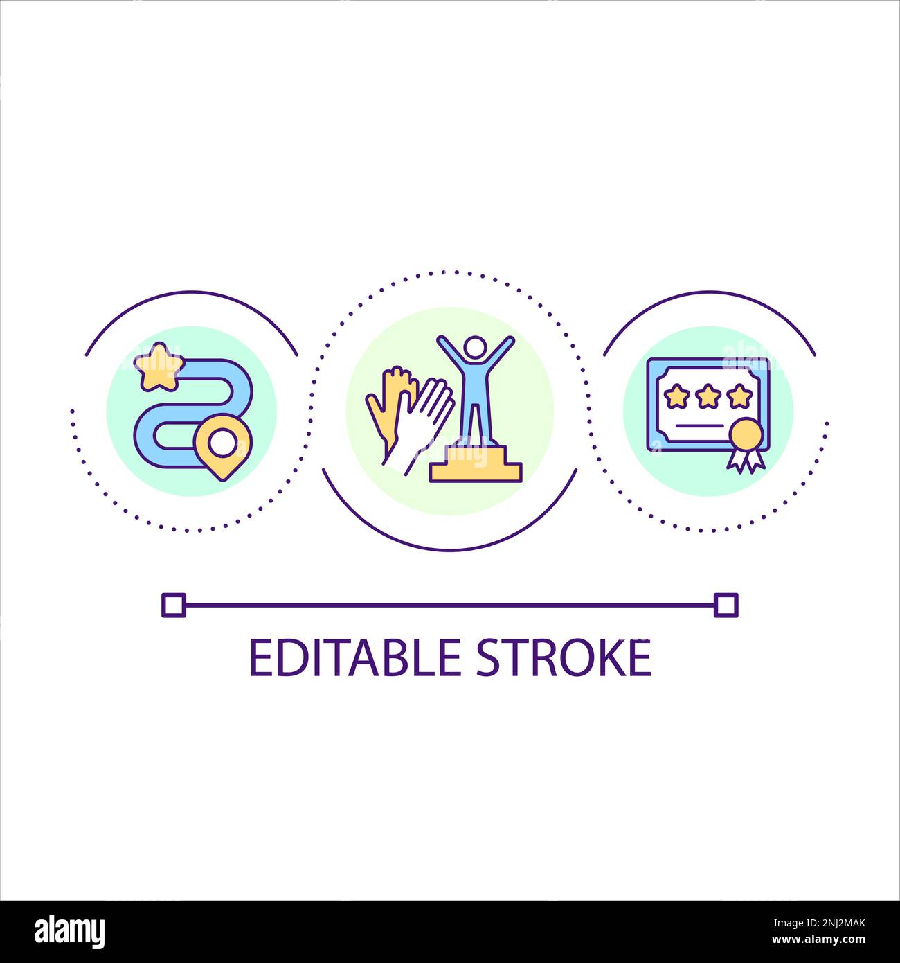 Goal achievement motivation loop concept icon Stock Vector