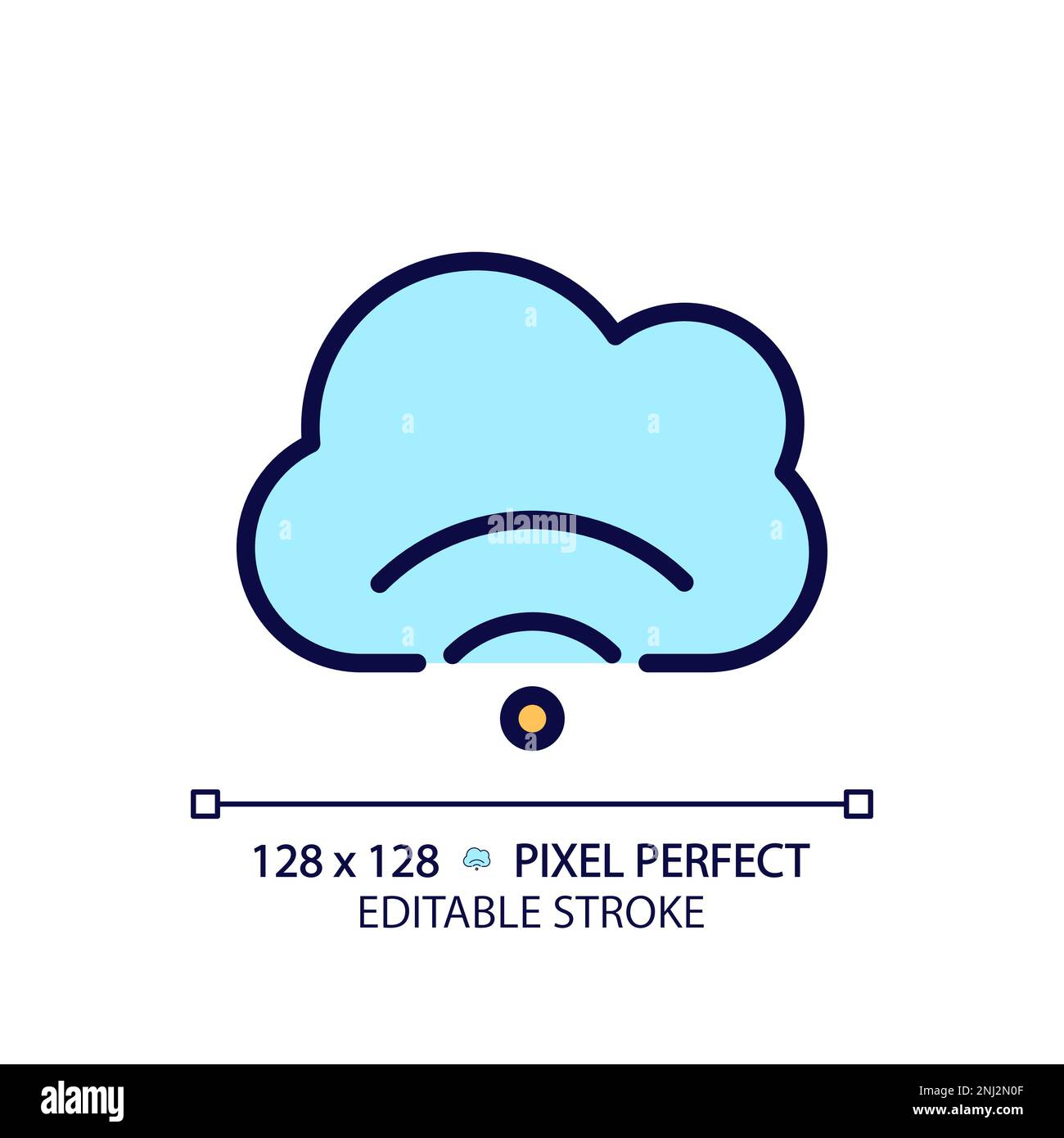 Cloud streaming pixel perfect RGB color icon Stock Vector