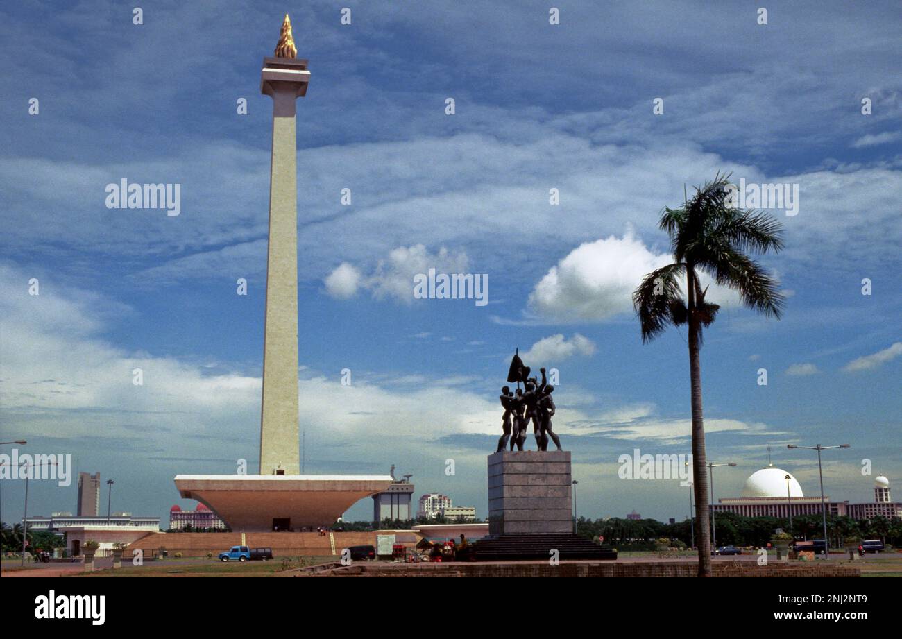 Indonesia, Jakarta.The National Monument (Indonesian: Monumen Nasional ...