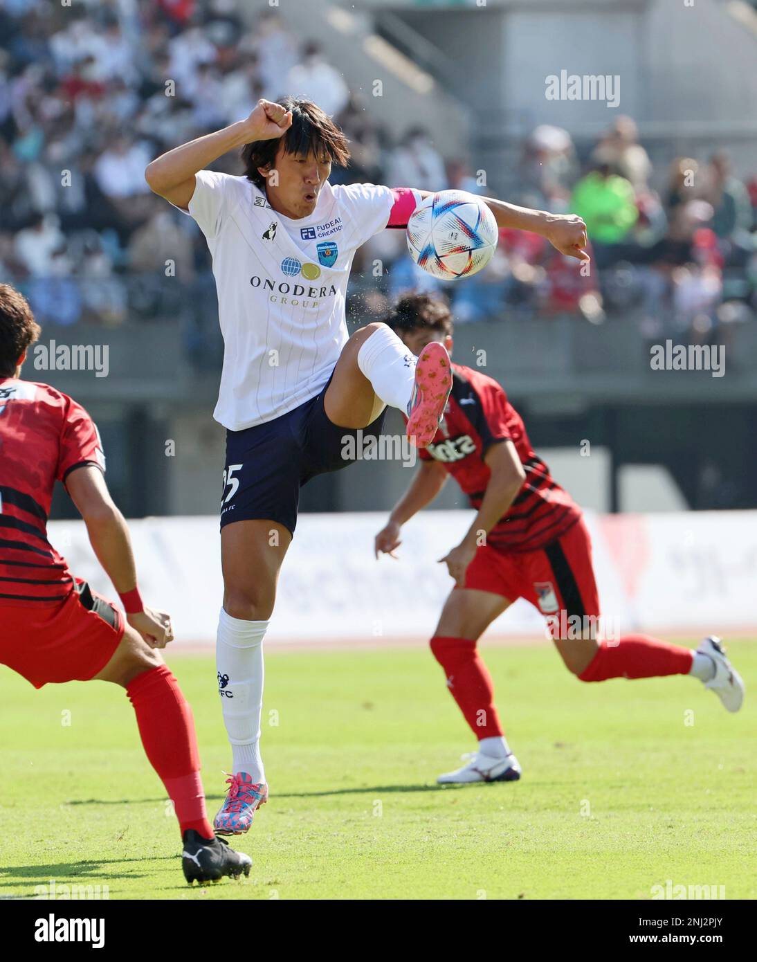 Japanese footballer Shunsuke Nakamura of Yokohama FC takes part in an