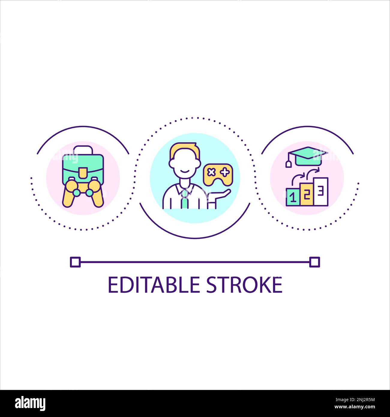 Gamification in business development loop concept icon Stock Vector ...