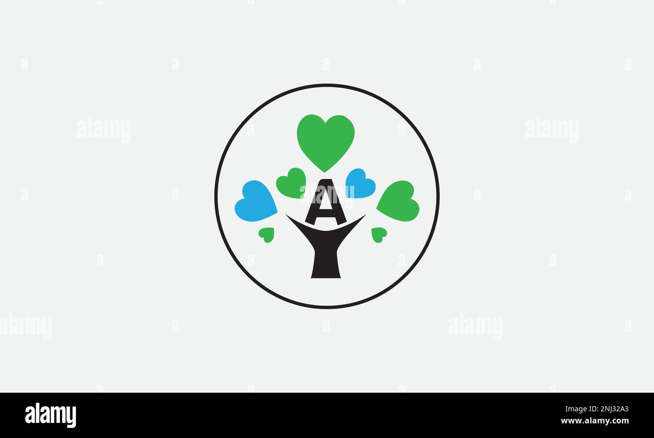 Heart tree logo illustrations Stock Vector Images - Alamy
