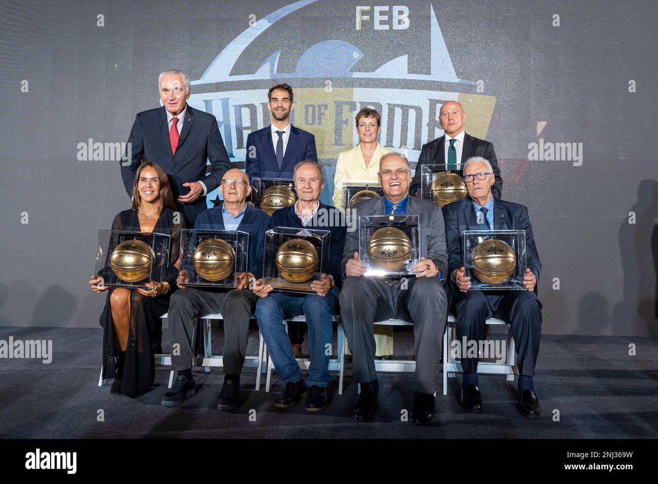 Family photo of all the awardees at the Hall of Fame 2022 gala on October  20, 2022, Seville (Andalusia, Spain) Seville will host this Thursday the II  "Hall of Fame" of the