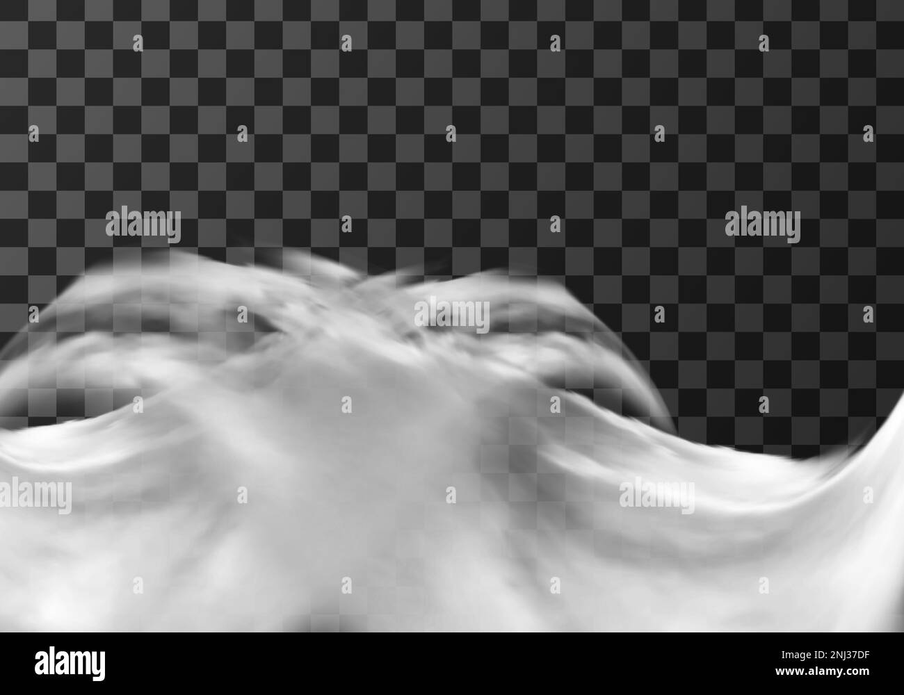 White cloud border, weather meteo frame realistic vector illustration