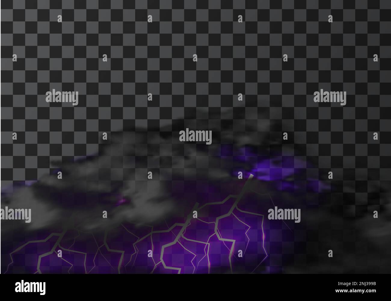 Thunderstorm cloud with lightning weather meteo icon realistic vector ...