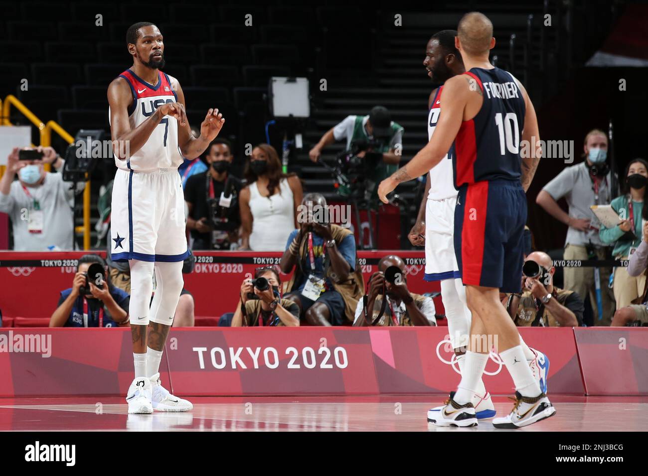 AUG 7, 2021: Team USA in the Men's Basketball Gold Medal Game at the Tokyo 2020 Olympic Games (Photo by Mickael Chavet/RX) Stock Photo