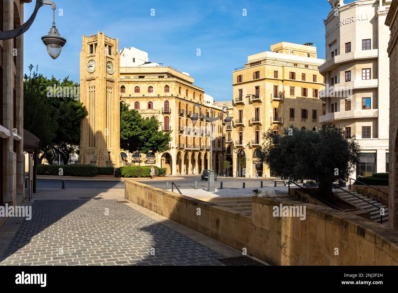 View of Nijmeh Square in Beirut. Traditional architecture in the old town of Beirut. Lebanon. Stock Photo