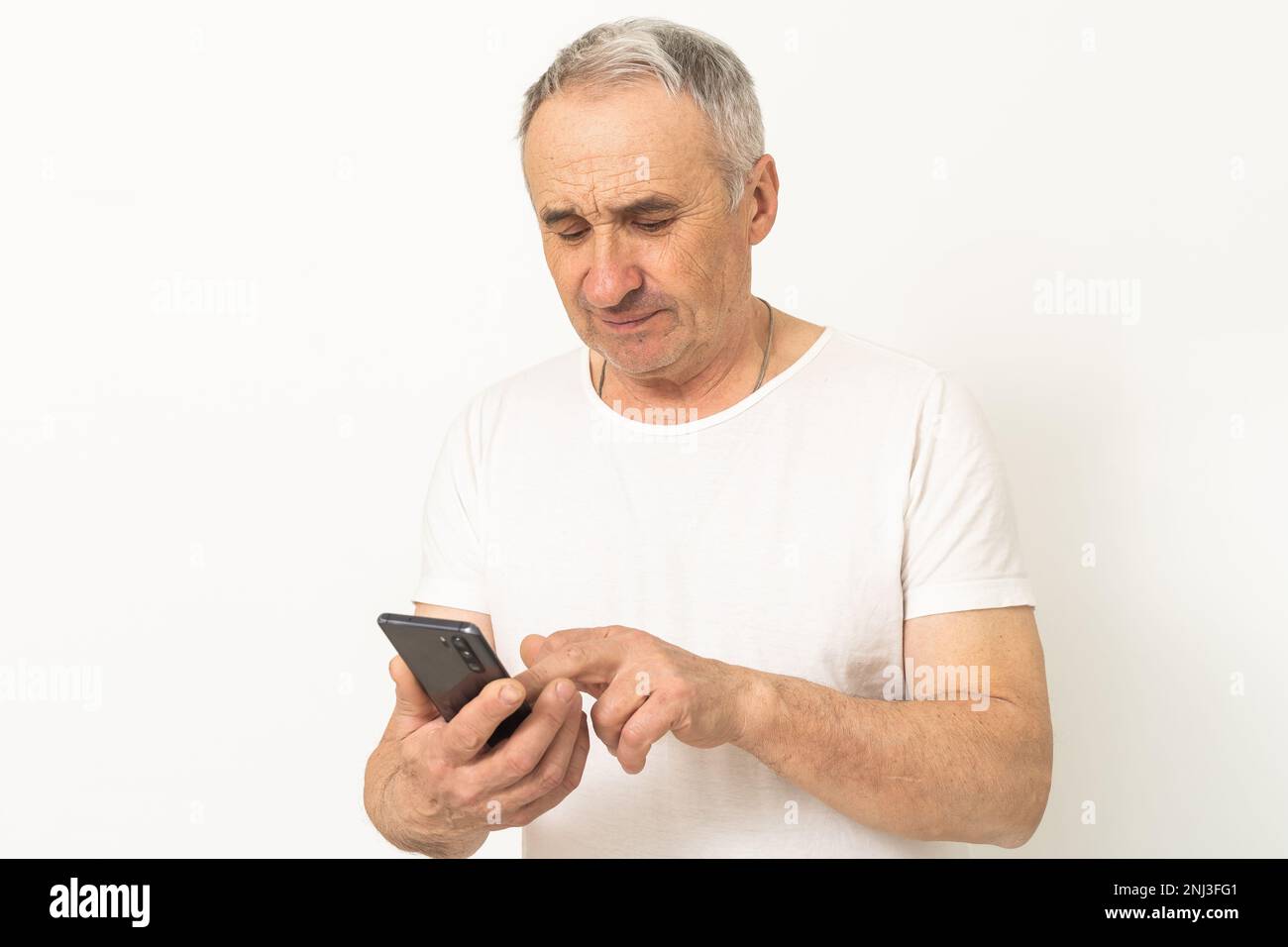 Mature bald bearded man using hi-res stock photography and images - Alamy
