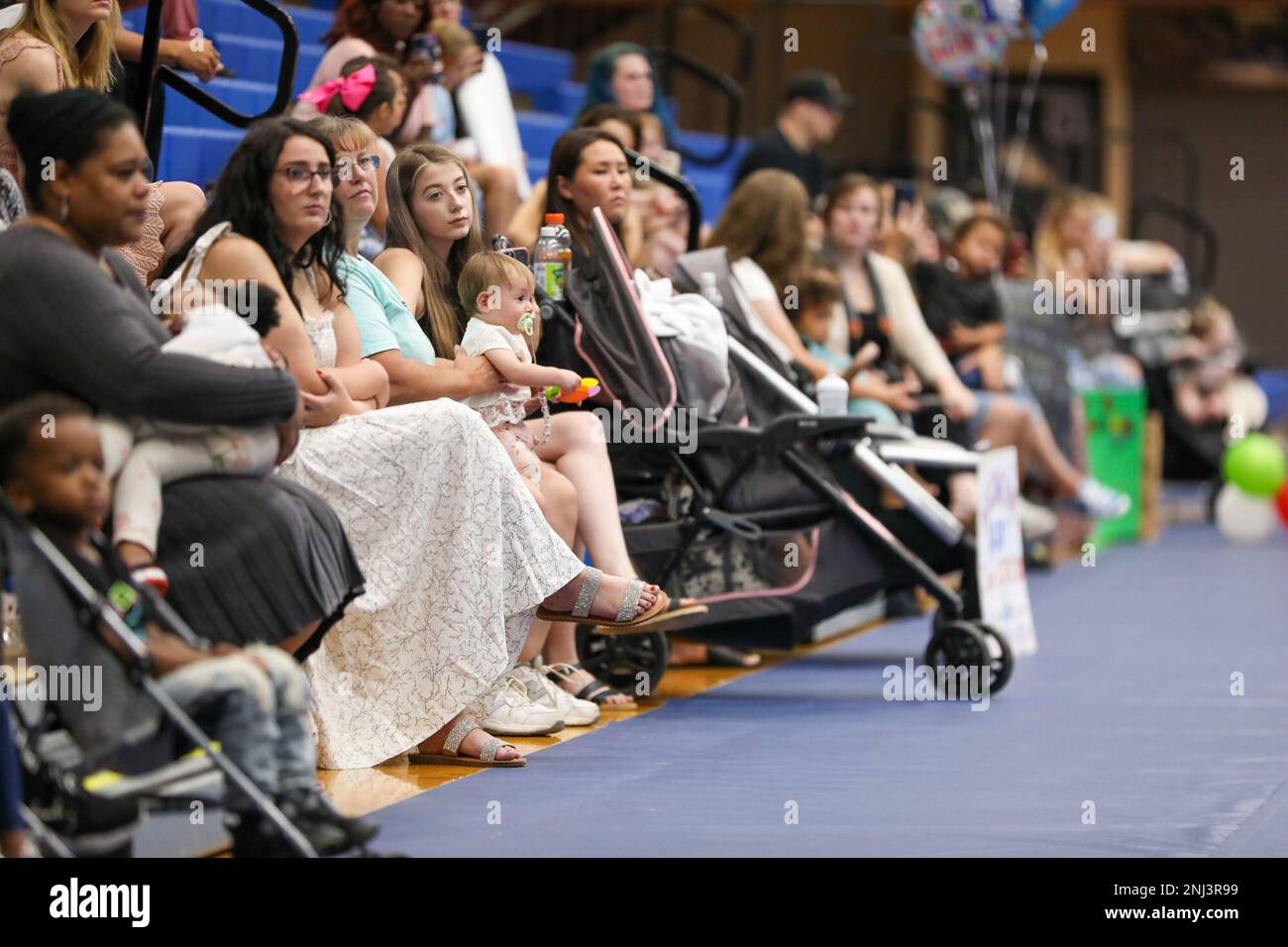 Family members and friends of Soldiers assigned to Alpha Company, 548th Division Sustainment