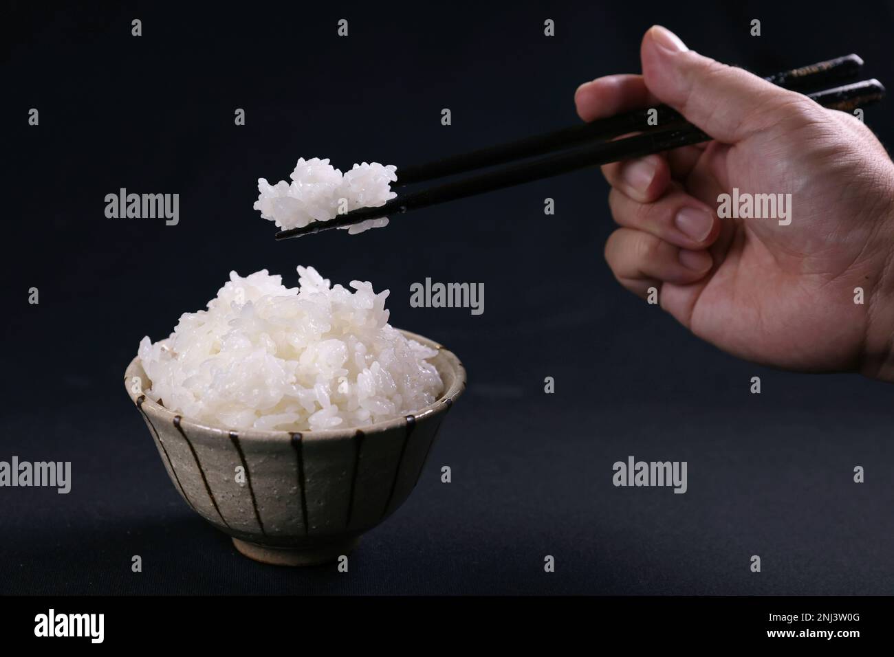 A picture shows a dish of steamed rice in Tokyo on Oct. 17, 2022. Rice