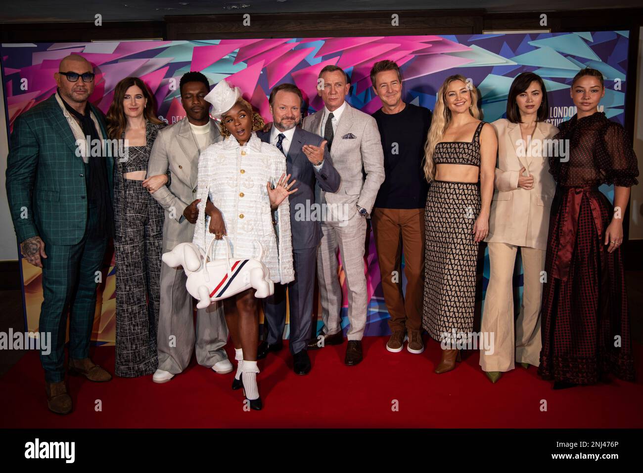 Dave Bautista, from left, Kathryn Hahn, Leslie Odom Jr., Janelle Monae ...