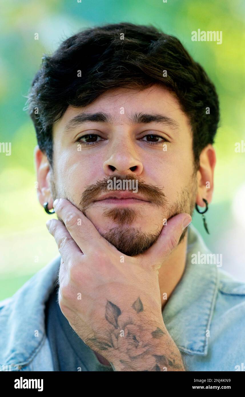 Singer Cepeda during an interview for Europa Press, October 13, 2022, in  Madrid (Spain). In 2017, Galician composer Luis Cepeda participated in the  music contest Operación Triunfo. After his exit from the