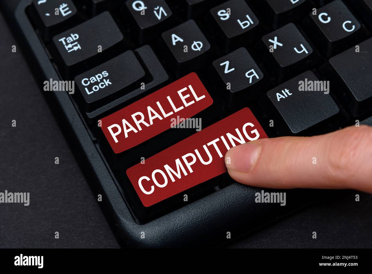 Hand writing sign Parallel Computing. Business approach simultaneous ...