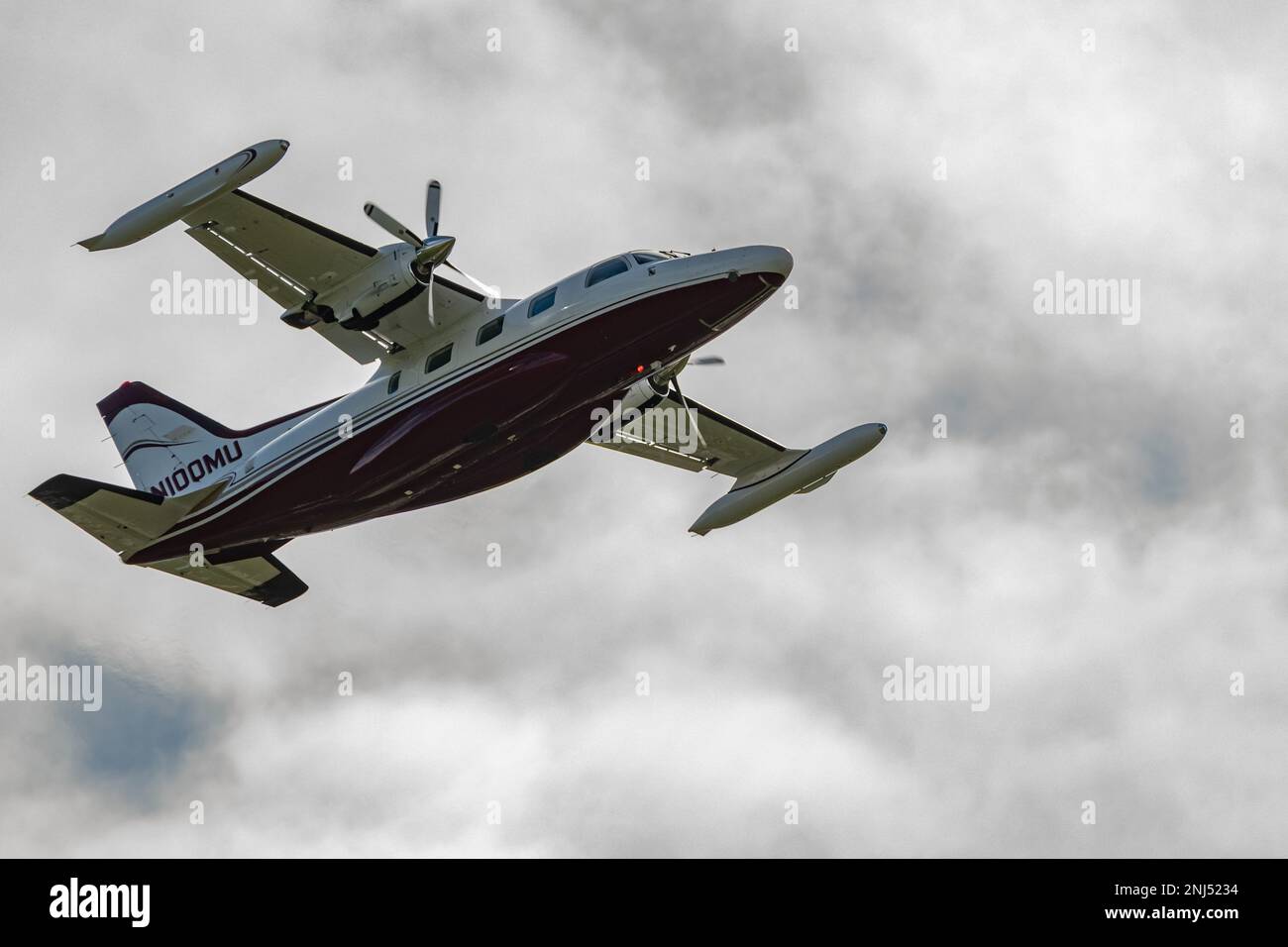Zurich, Switzerland, September 27, 2022 Mitsubishi MU-2 propeller plane ...