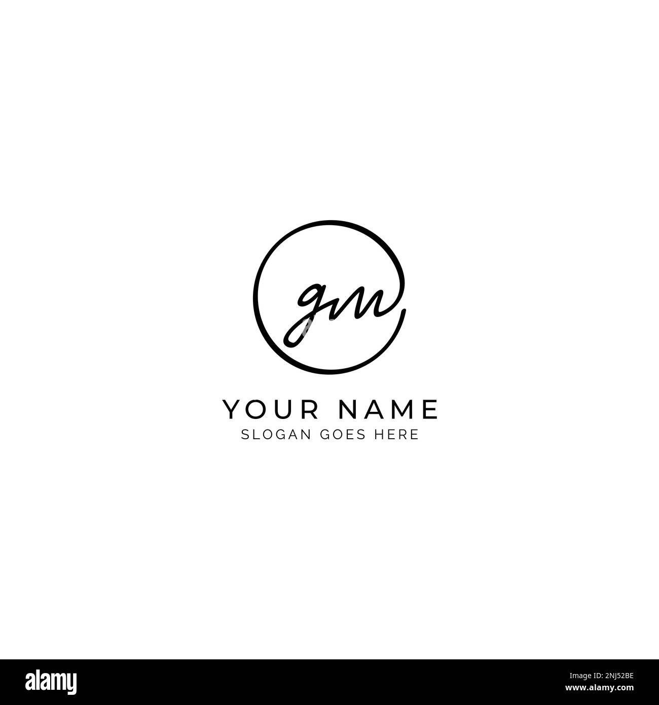 GM Logo monogram rounded by hexagon shape with crown design template on  white background vector de Stock